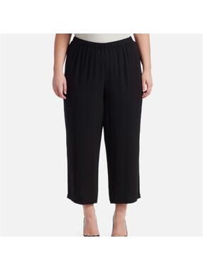 Eileen Fisher Cropped Ankle Georgette Washable 100% Silk Pants Size XL